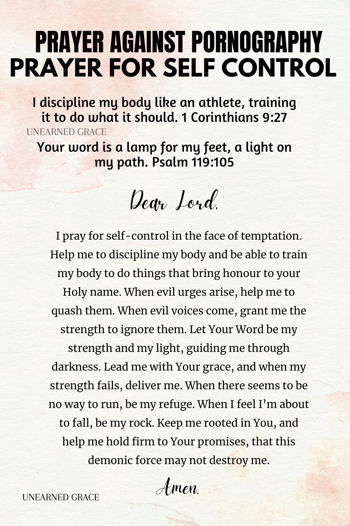 10 Pornography Prayer Points With Scriptures Unearned Grace