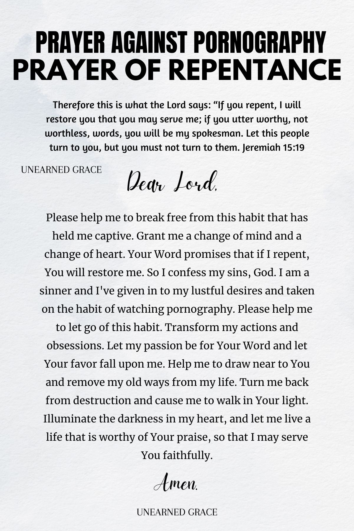 10 Pornography Prayer Points With Scriptures Unearned Grace