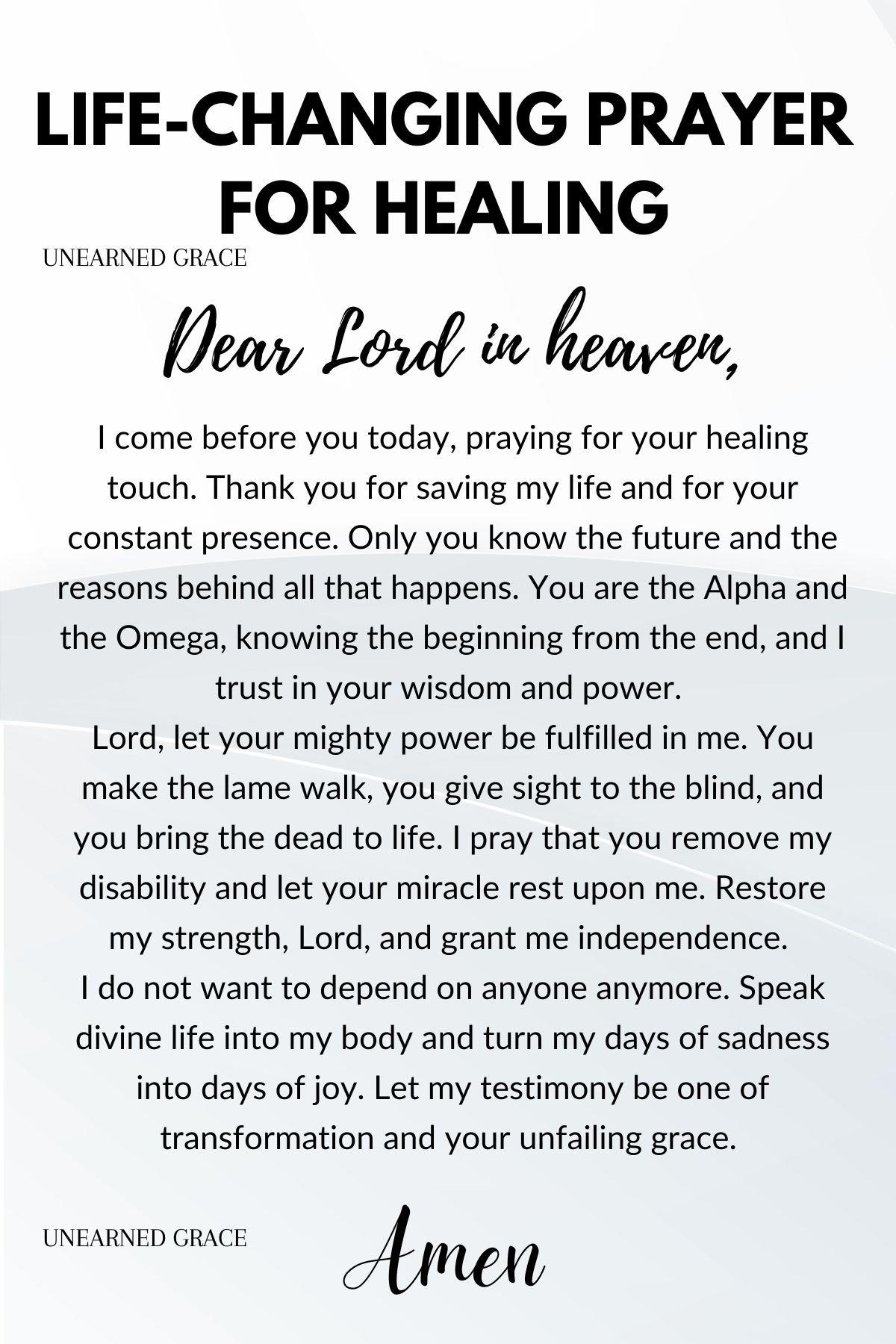 10 LifeChanging Prayers That Will Transform Your Life Unearned Grace