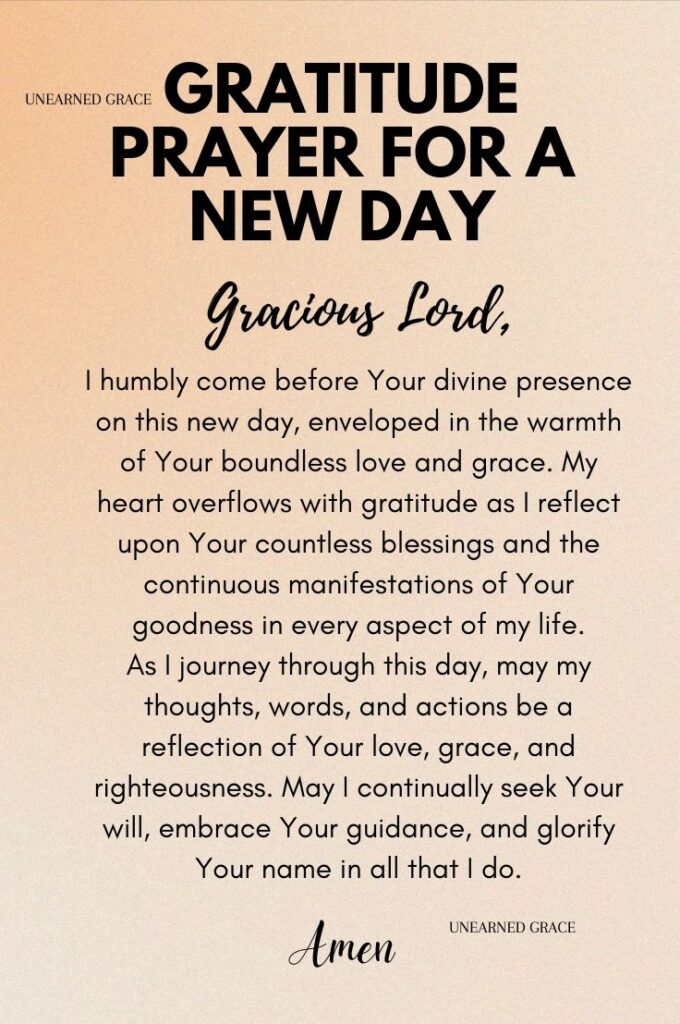 Gratitude Prayer for a New Day
