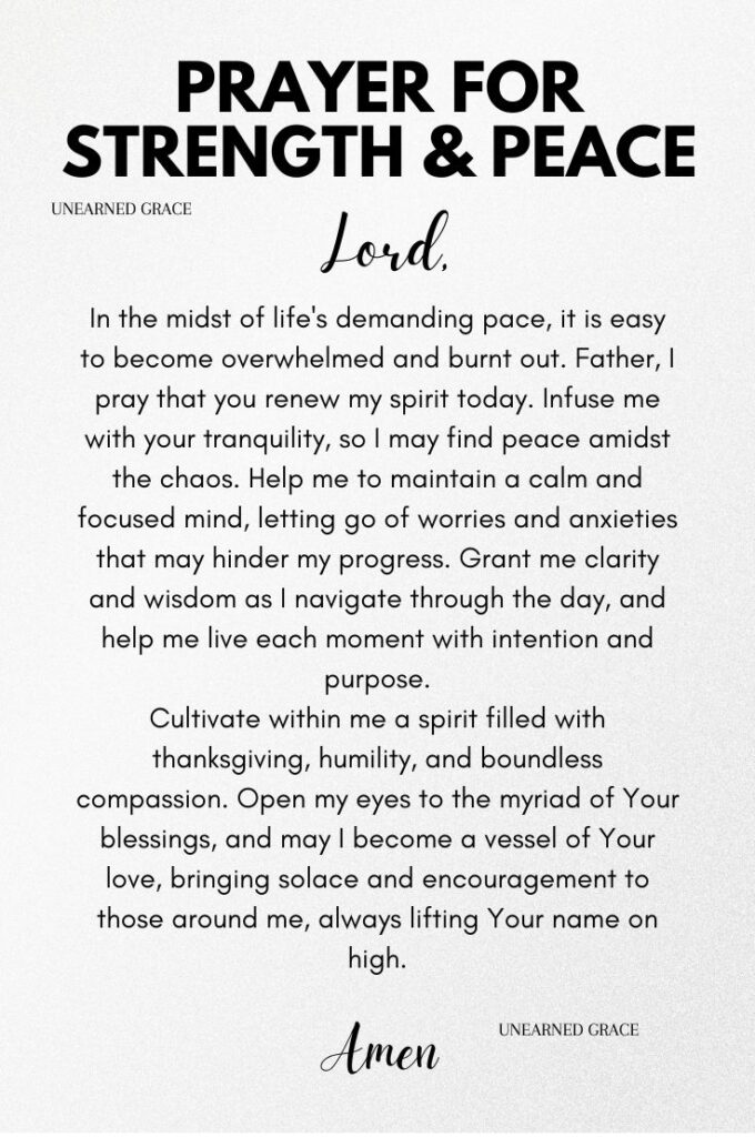 Prayer for strength & peace