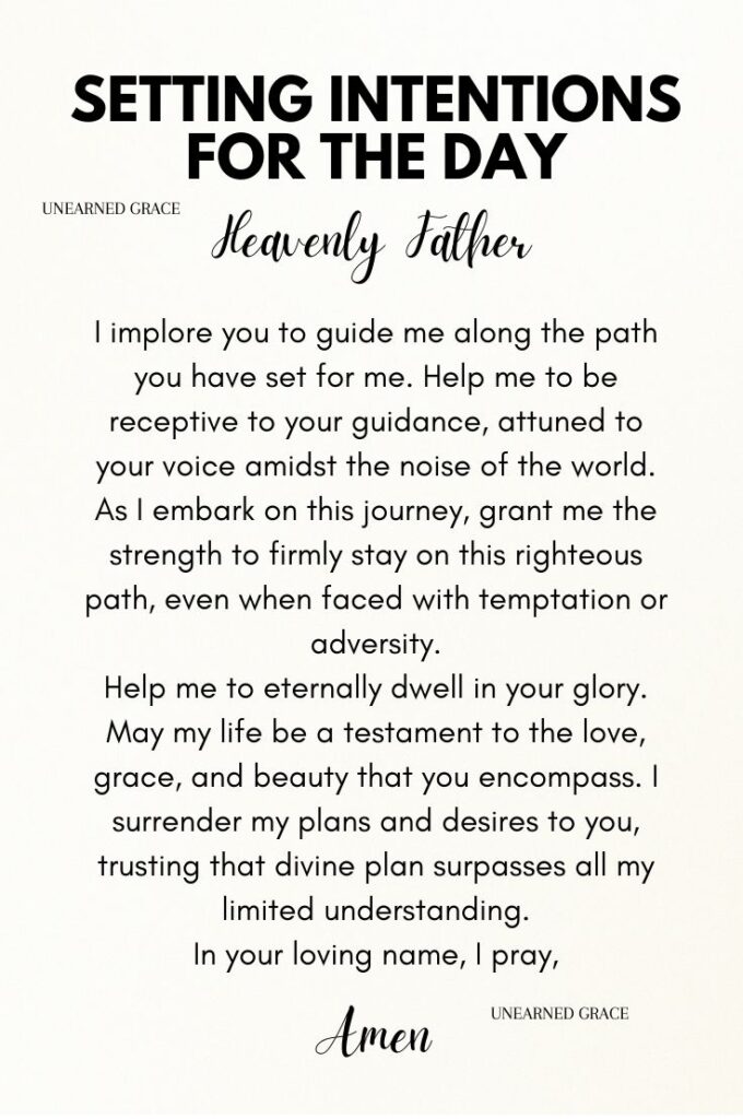 setting intentions for the day