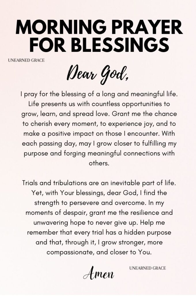 Morning Prayer for Blessings